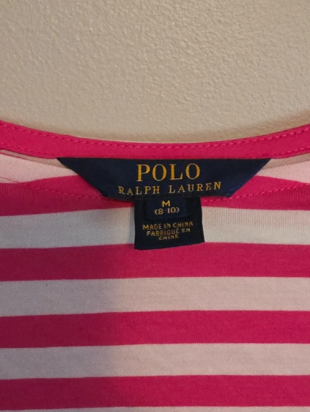 Polo by Ralph Lauren Hot Pink and White Striped Girls Dress